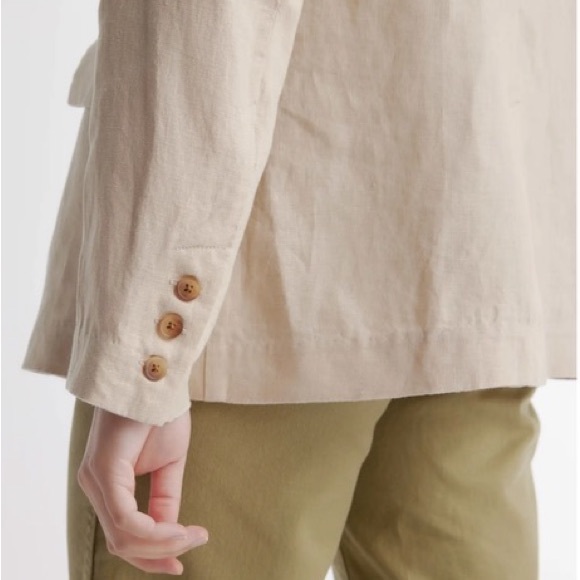 NWT Quince 100% European Linen Blazer in Driftwood - Picture 5 of 13